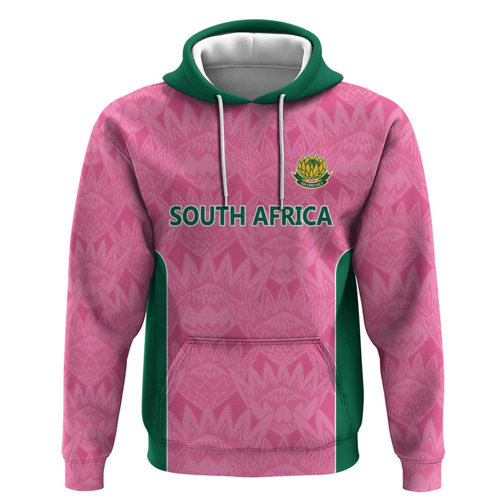 Pink South Africa Cricket Custom Hoodie African King Proteas Be Way Pink