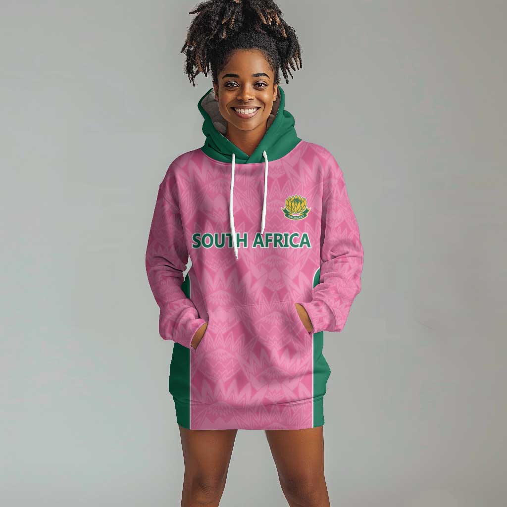 Pink South Africa Cricket Custom Hoodie Dress African King Proteas Be Way Pink