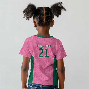 Pink South Africa Cricket Custom Kid T shirt African King Proteas Be Way Pink