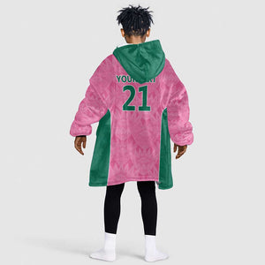 Pink South Africa Cricket Custom Kid Wearable Blanket Hoodie African King Proteas Be Way Pink