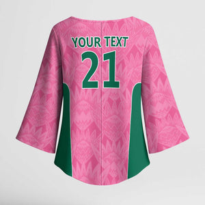 Pink South Africa Cricket Custom Kimono Sleeve Blouse African King Proteas Be Way Pink