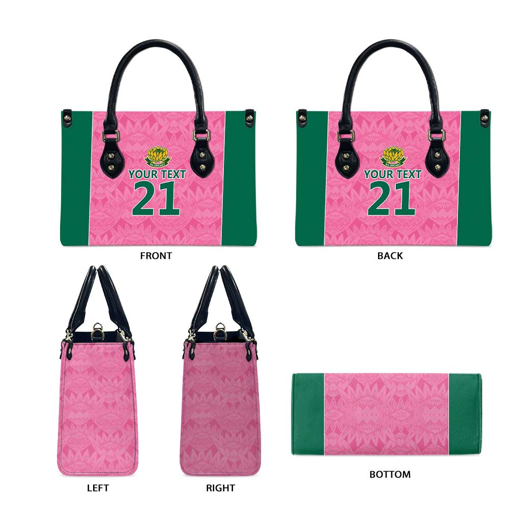 Pink South Africa Cricket Custom Leather Bag African King Proteas Be Way Pink