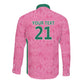 Pink South Africa Cricket Custom Long Sleeve Button Shirt African King Proteas Be Way Pink