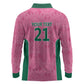 Pink South Africa Cricket Custom Long Sleeve Polo Shirt African King Proteas Be Way Pink