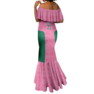 Pink South Africa Cricket Custom Mermaid Dress African King Proteas Be Way Pink