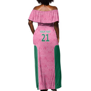 Pink South Africa Cricket Custom Off Shoulder Maxi Dress African King Proteas Be Way Pink