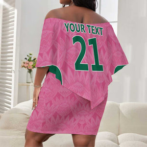 Pink South Africa Cricket Custom Off Shoulder Short Dress African King Proteas Be Way Pink