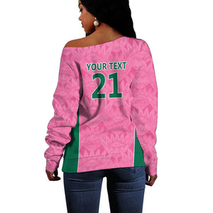 Pink South Africa Cricket Custom Off Shoulder Sweater African King Proteas Be Way Pink