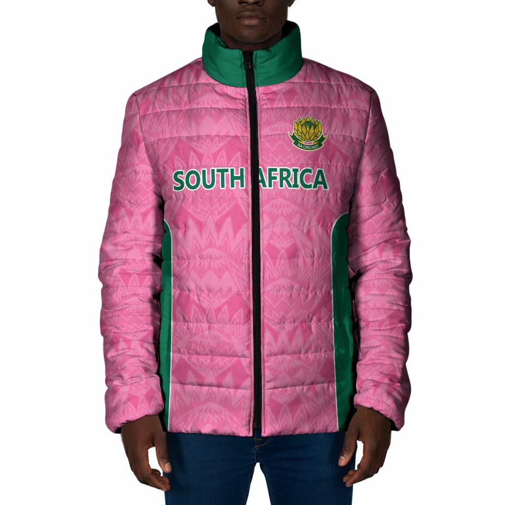 Pink South Africa Cricket Custom Padded Jacket African King Proteas Be Way Pink