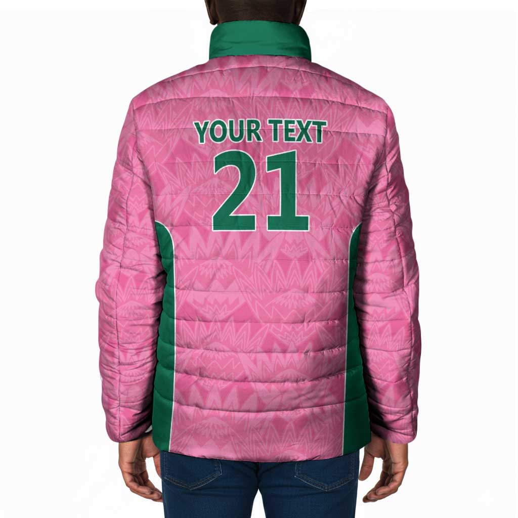 Pink South Africa Cricket Custom Padded Jacket African King Proteas Be Way Pink