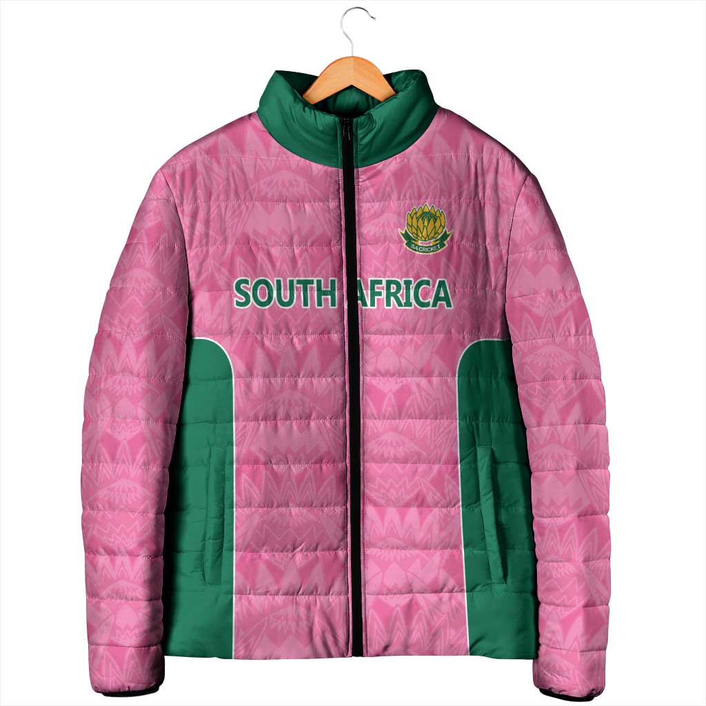 Pink South Africa Cricket Custom Padded Jacket African King Proteas Be Way Pink