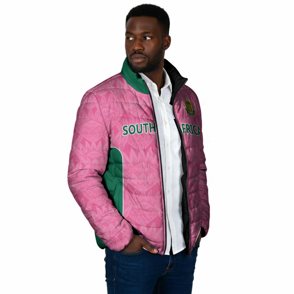 Pink South Africa Cricket Custom Padded Jacket African King Proteas Be Way Pink