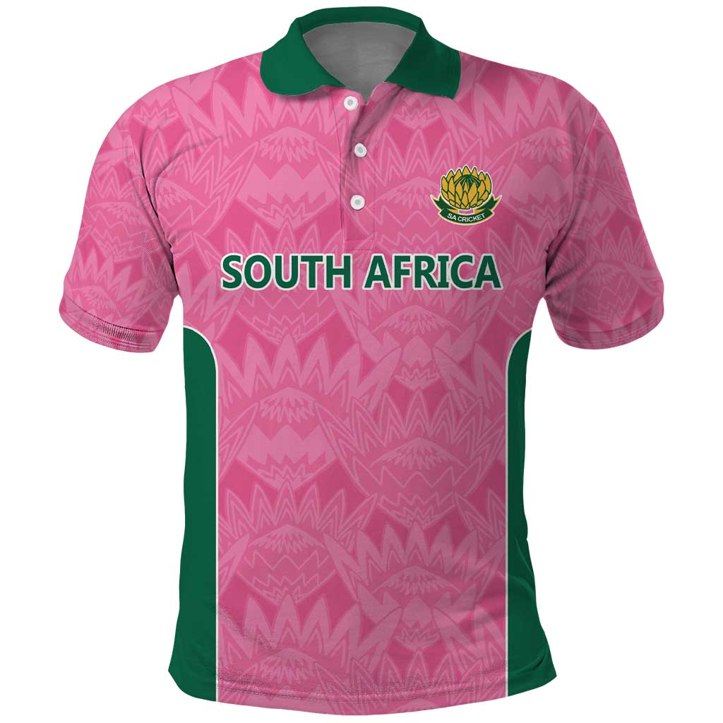 Pink South Africa Cricket Custom Polo Shirt African King Proteas Be Way Pink