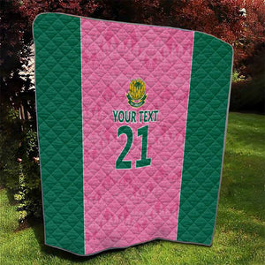 Pink South Africa Cricket Custom Quilt African King Proteas Be Way Pink