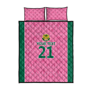 Pink South Africa Cricket Custom Quilt Bed Set African King Proteas Be Way Pink