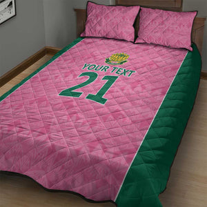 Pink South Africa Cricket Custom Quilt Bed Set African King Proteas Be Way Pink