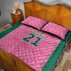 Pink South Africa Cricket Custom Quilt Bed Set African King Proteas Be Way Pink