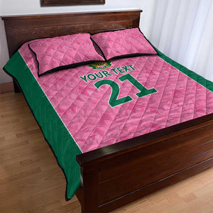 Pink South Africa Cricket Custom Quilt Bed Set African King Proteas Be Way Pink