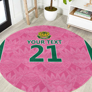 Pink South Africa Cricket Custom Round Carpet African King Proteas Be Way Pink