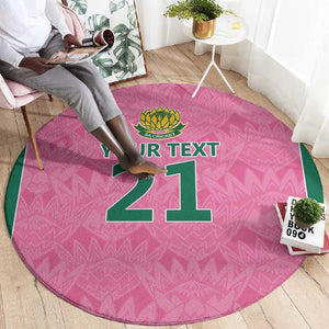 Pink South Africa Cricket Custom Round Carpet African King Proteas Be Way Pink