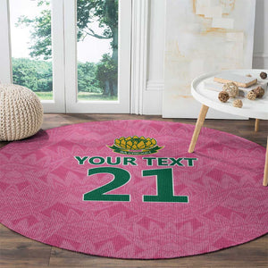 Pink South Africa Cricket Custom Round Carpet African King Proteas Be Way Pink