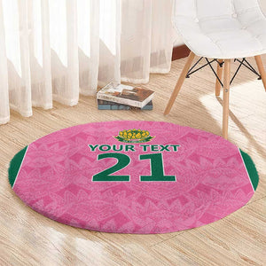 Pink South Africa Cricket Custom Round Carpet African King Proteas Be Way Pink