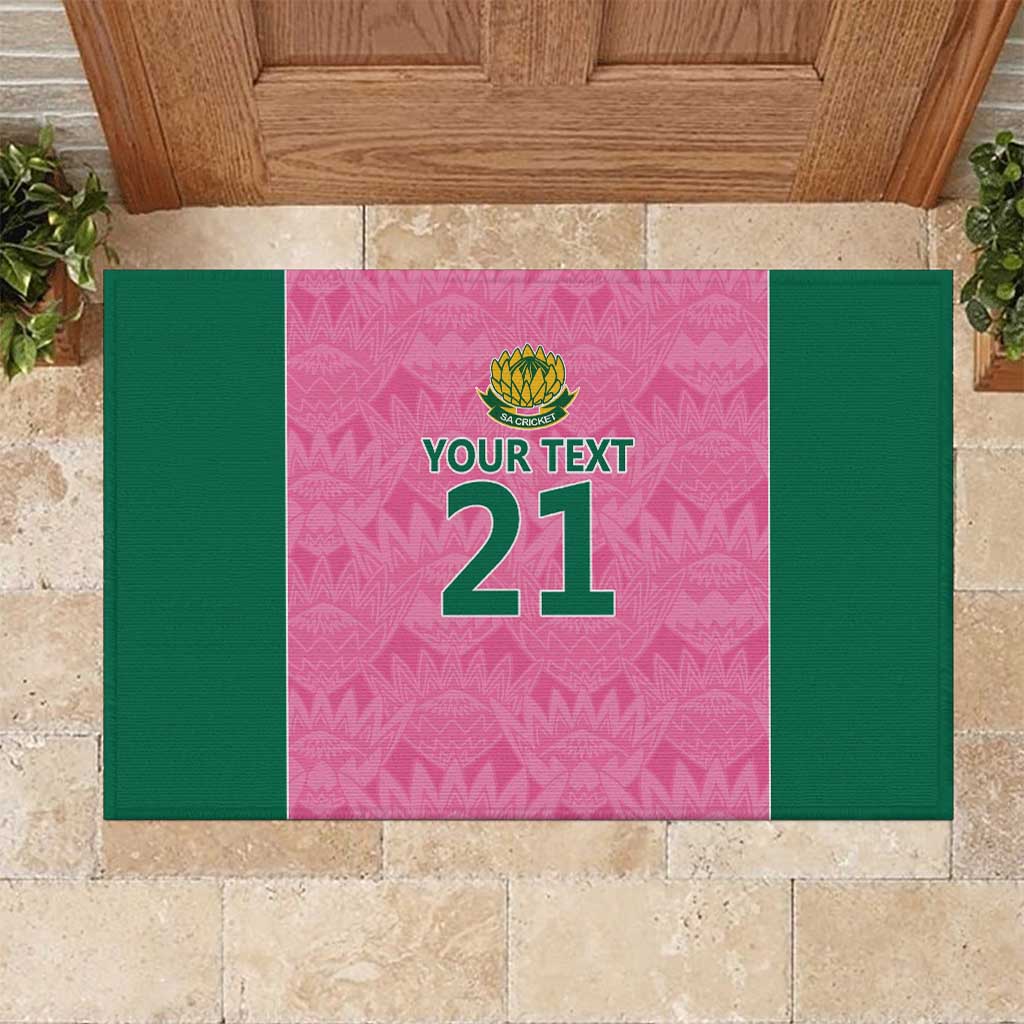 Pink South Africa Cricket Custom Rubber Doormat African King Proteas Be Way Pink