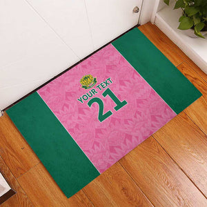 Pink South Africa Cricket Custom Rubber Doormat African King Proteas Be Way Pink