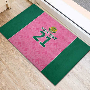 Pink South Africa Cricket Custom Rubber Doormat African King Proteas Be Way Pink