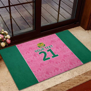 Pink South Africa Cricket Custom Rubber Doormat African King Proteas Be Way Pink