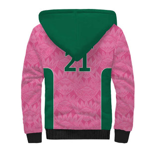 Pink South Africa Cricket Custom Sherpa Hoodie African King Proteas Be Way Pink