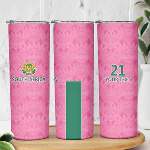 Pink South Africa Cricket Custom Skinny Tumbler African King Proteas Be Way Pink