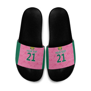 Pink South Africa Cricket Custom Slide Sandals African King Proteas Be Way Pink