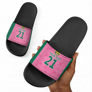 Pink South Africa Cricket Custom Slide Sandals African King Proteas Be Way Pink