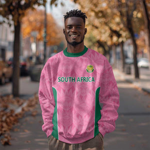 Pink South Africa Cricket Custom Sweatshirt African King Proteas Be Way Pink