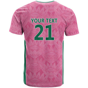 Pink South Africa Cricket Custom T shirt African King Proteas Be Way Pink