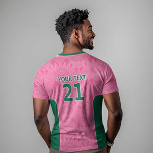 Pink South Africa Cricket Custom T shirt African King Proteas Be Way Pink