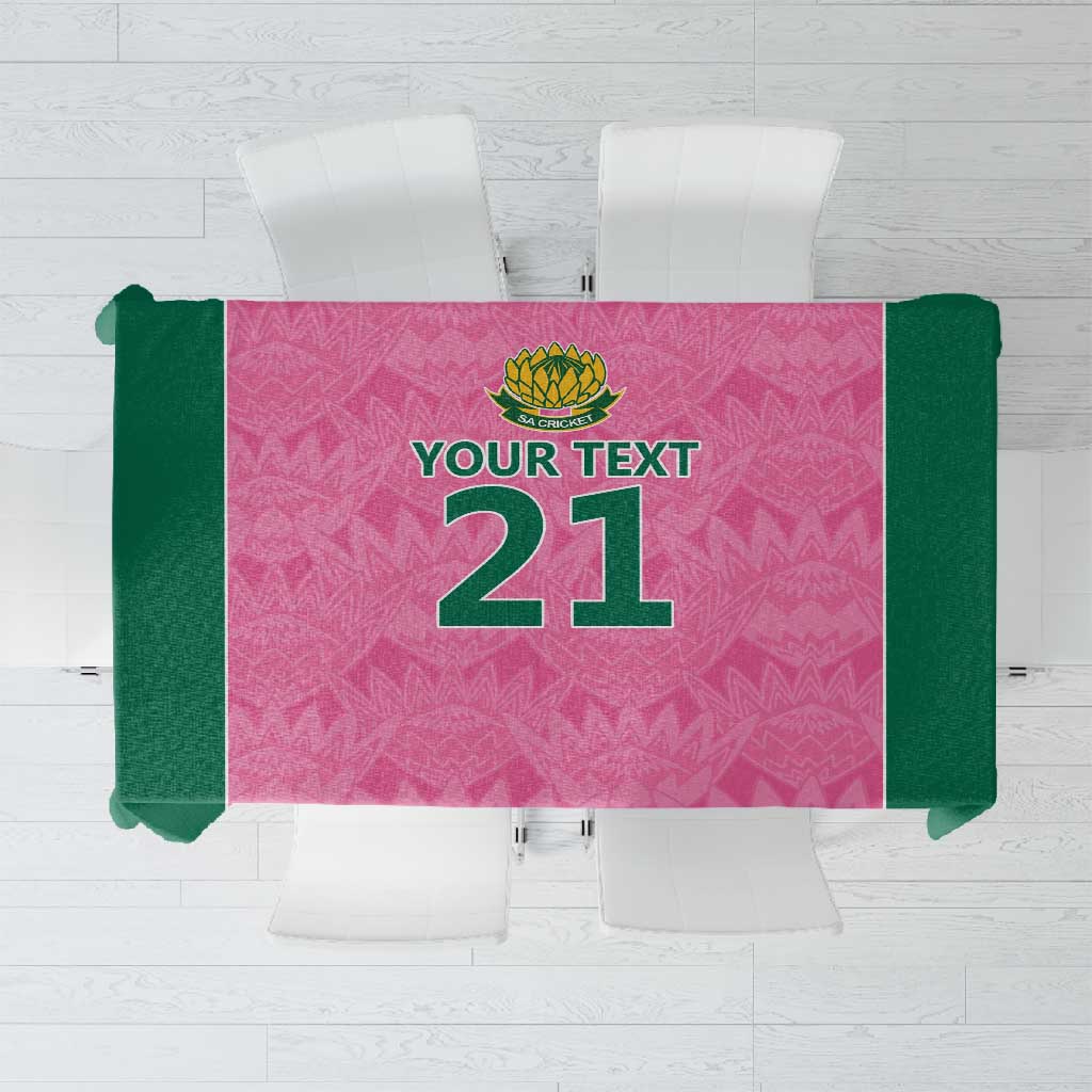 Pink South Africa Cricket Custom Tablecloth African King Proteas Be Way Pink