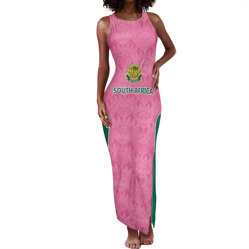 Pink South Africa Cricket Custom Tank Maxi Dress African King Proteas Be Way Pink