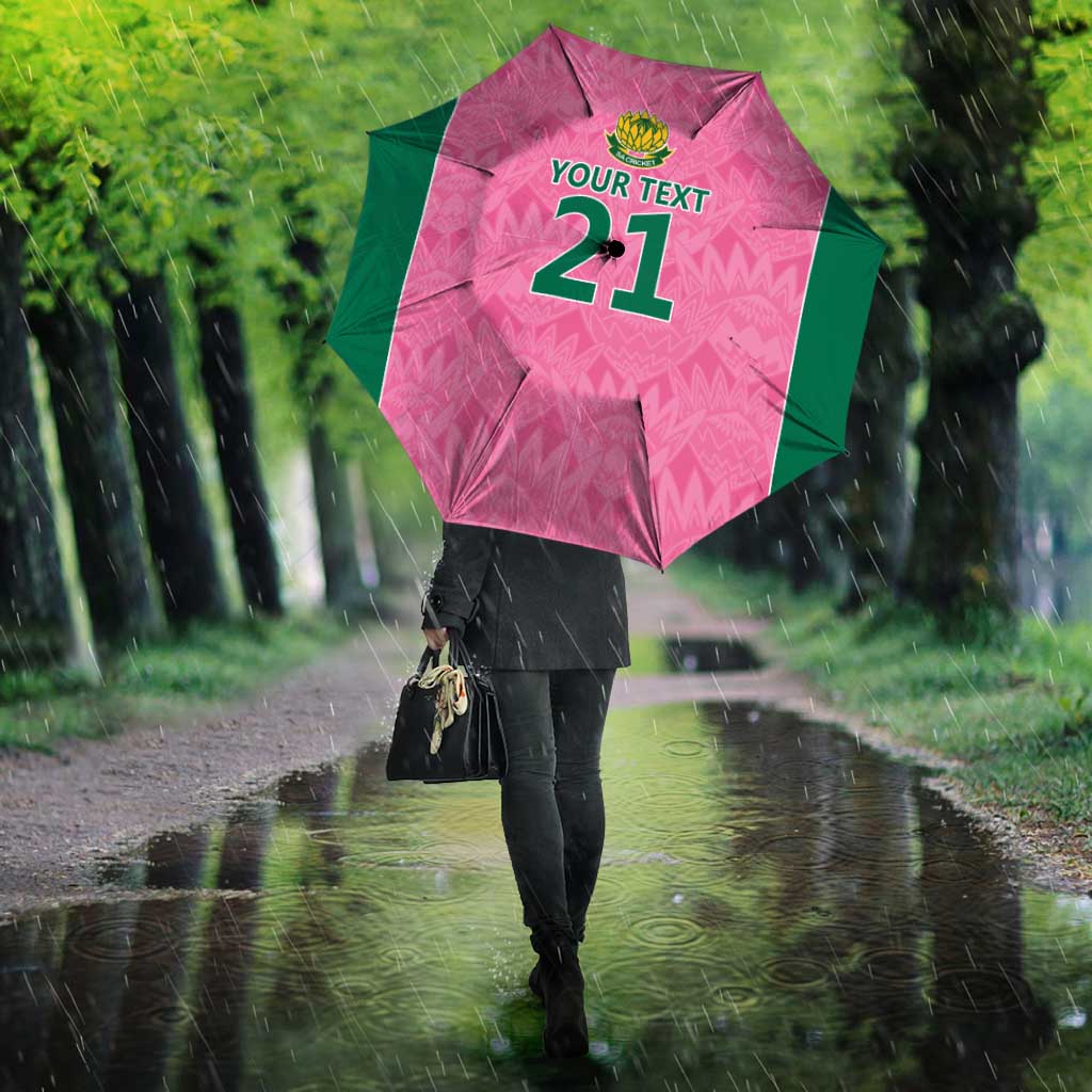 Pink South Africa Cricket Custom Umbrella African King Proteas Be Way Pink