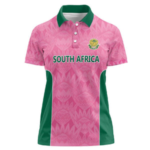 Pink South Africa Cricket Custom Women Polo Shirt African King Proteas Be Way Pink