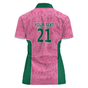 Pink South Africa Cricket Custom Women Polo Shirt African King Proteas Be Way Pink