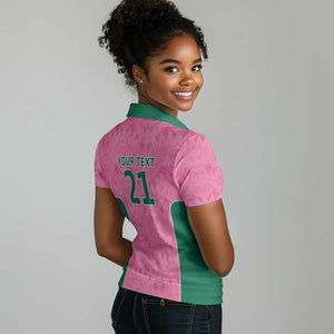 Pink South Africa Cricket Custom Women Polo Shirt African King Proteas Be Way Pink