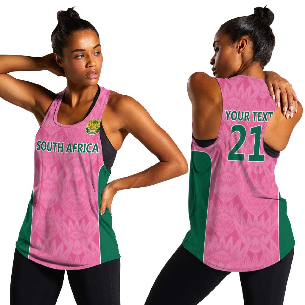 Pink South Africa Cricket Custom Women Racerback Tank African King Proteas Be Way Pink