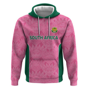 Pink South Africa Cricket Custom Zip Hoodie African King Proteas Be Way Pink