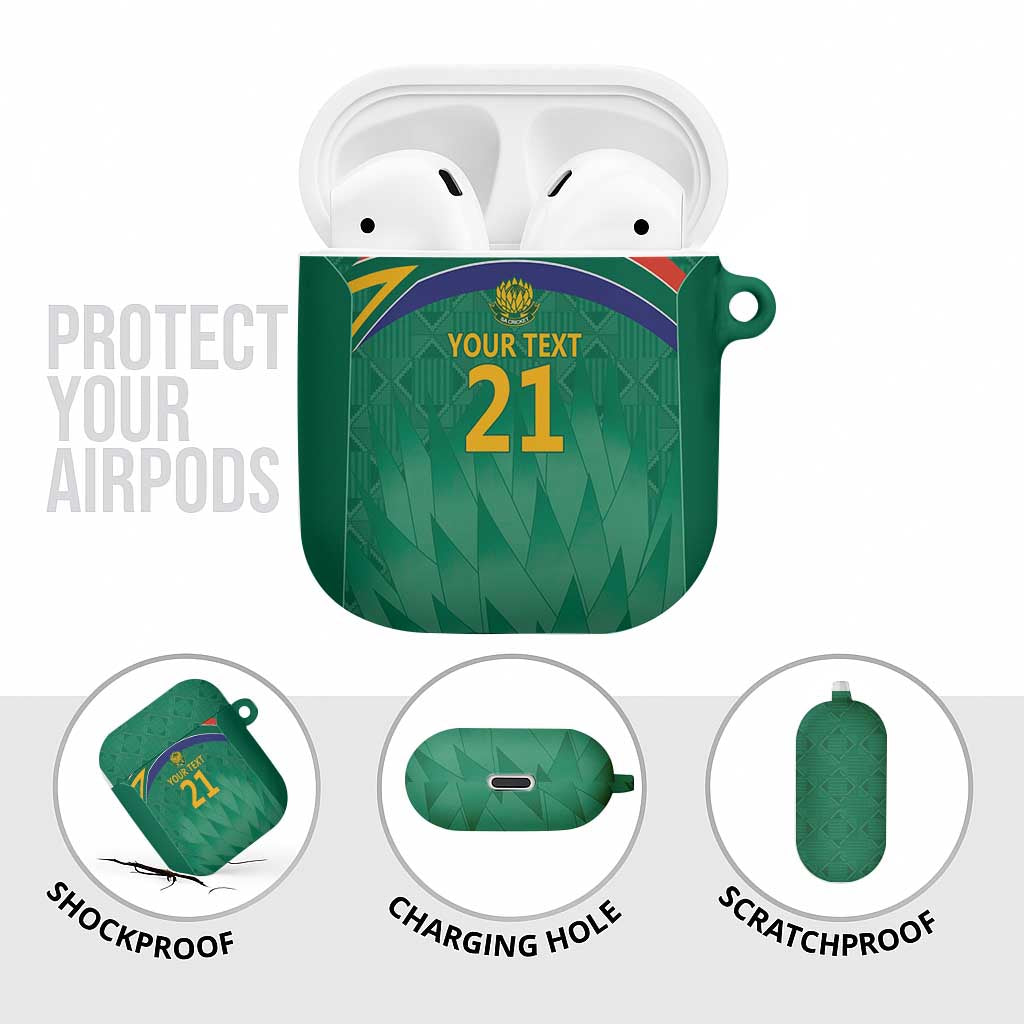 South Africa Cricket Custom AirPods Case African King Proteas Green