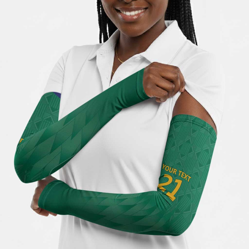 South Africa Cricket Custom Arm Sleeves African King Proteas Green
