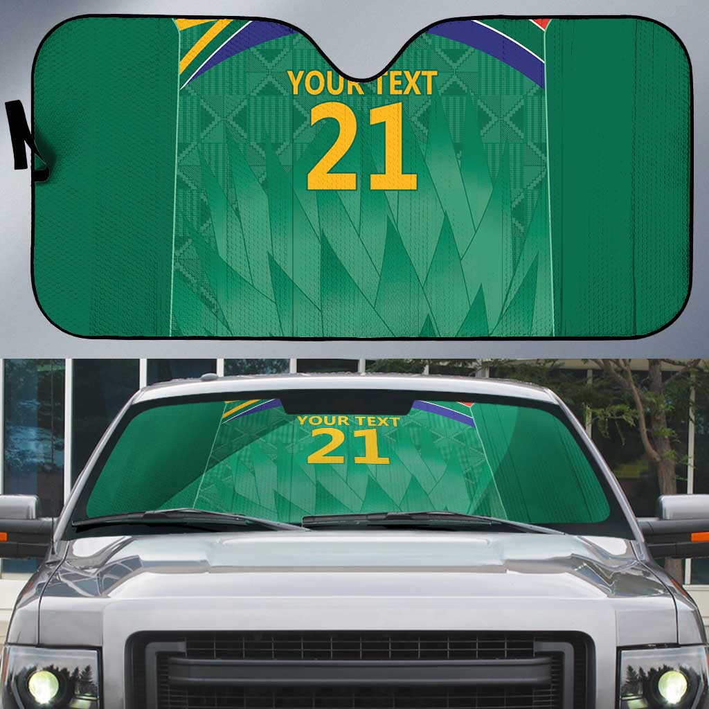 South Africa Cricket Custom Auto Sun Shade African King Proteas Green