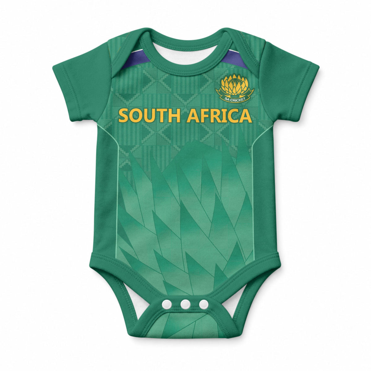 South Africa Cricket Custom Baby Onesie African King Proteas Green