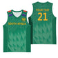 South Africa Cricket Custom Basketball Jersey African King Proteas Green LT9